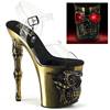 Pleaser - RAPTURE808LT Sandale à bride à la cheville, Pole dance chaussures - Transparent/Couleur or Product image